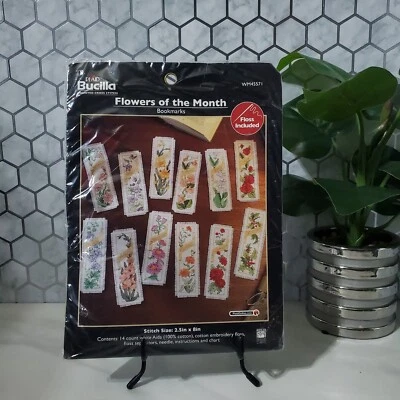 Bucilla Flowers of the Month Bookmarks Cross Stitch Kit WM45571 - Image 1 of 3