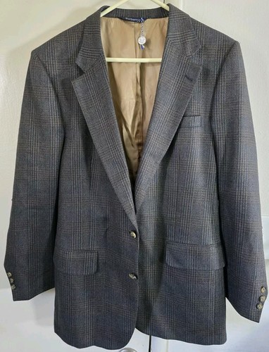 Blazer VINTAGE Burberrys in lana tweed cappotto sportivo da uomo 42 giacca marrone