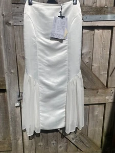 APART(BRAND) LONG MAXI BRIDAL WEDDING SATIN/NET SKIRT - IVORY EUR 38/UK 12 - Picture 1 of 13