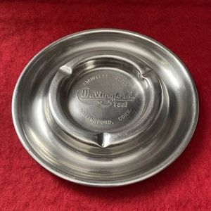 Vintage Wallingford Steel 7” Round Stainless Steel Ashtray Wallingford CT ~ NICE - Picture 1 of 4
