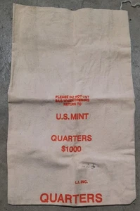 USA neuwertige Canvas Tasche 1000 $ Quarters leer  - Bild 1 von 4
