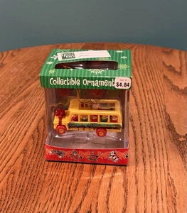 New Old Stock Vintage Fischer Price Christmas School Bus Ornament In Box - Picture 1 of 5