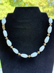 NWT White Quartz Necklace & Earring Set with 22K Gold Balinese Vermeil Beads - Bild 1 von 5