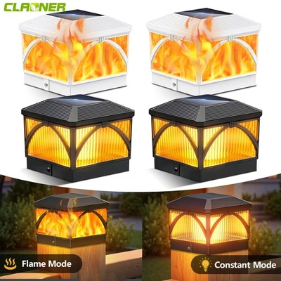 Solar Pfostenleuchte 2 Modi 10x10CM Pfostenkappe LED Solarlampe Außen Gartendeko - Bild 1 von 4