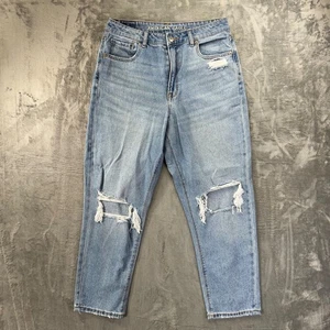American Eagle Mom Damenjeans Größe 10 kurz blau distressed Denim - Bild 1 von 9