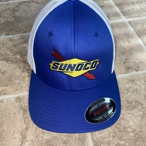 Sunoco Gas Car Hat Flexfit S/m Blue White Employee - Picture 1 of 6