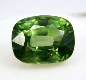 Superb Green Sapphire Cushion Cut 21+Ct Montana Natural Loose Certified Gemstone - Picture 1 of 6