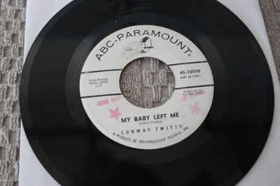 CONWAY TWITTY-"MY BABY LEFT ME" RARE PROMO 45, ABC 45-10550, 1964, VERY GOOD Foto 1 de 2