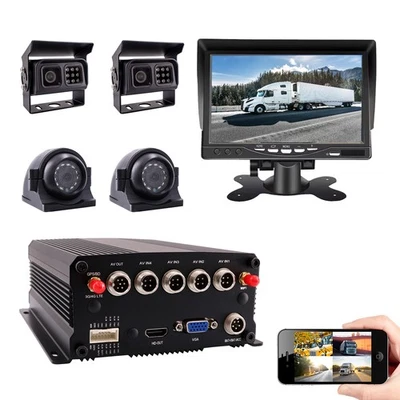 1080P GPS WIFI 2TB HDD Truck DVR MDVR Camera 7" Monitor PC Phone Realtime View - Image 1 of 4