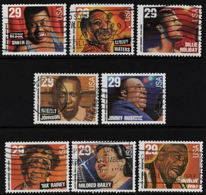 OFF Paper #2854-61 Blues and Jazz Singers 29c (used set of 8) 1994 _n160 - Bild 1 von 1