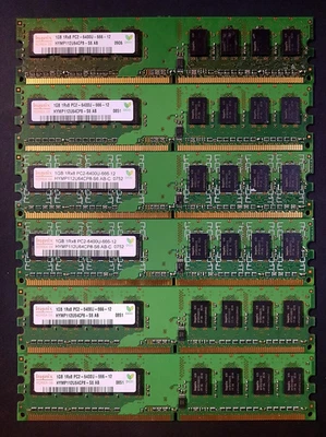 Hynix 1GB 1Rx8 PC2 6400U-666-12 Ram(6 Sticks) 6GB Total - Image 1 of 4