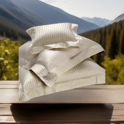 Funda nórdica original Pratesi ropa de cama Queen y Raso Jaquard marfil clásico Foto 1 de 4