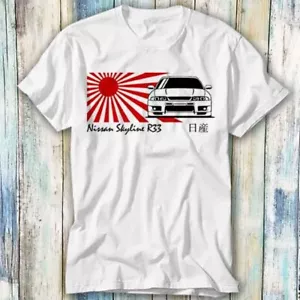 Nissan Skyline GTR R33 Japan Red Flag T Shirt Meme Gift Top Tee Unisex 1352 - Picture 1 of 2