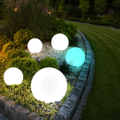 Außenlampe Solarleuchte Kugelleuchte Stecklampe LED weiß Farbwechsel Erdspieß - Bild 1 von 3
