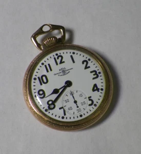 Orologio da tasca Ball Hamilton 999B 16s 21j Keystone cassa oro 10k ferrovia - Foto 1 di 5