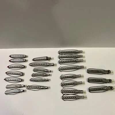 Lote de 24 Vários Grampos de Cabelo Vintage 1950 Alumínio Metal Retro Perm Rods - Imagem 1 de 4