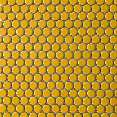 Yellow Penny Round Mosaic Tile For Wall & Floor - Image 1 of 3