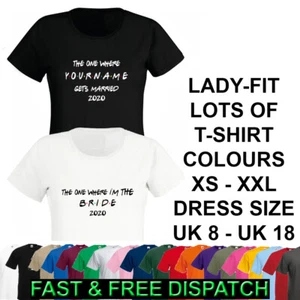 Friends Hen Do T-Shirt Unisex Lady Fit Damen Text Party Hochzeit Team Braut - Bild 1 von 47
