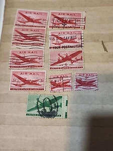 US 1946 Air Mail 5c 6c 20c Used Set Of 10 - #E243 - Picture 1 of 6