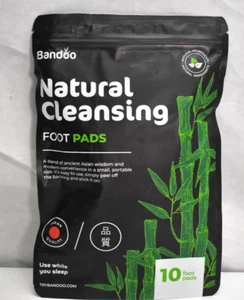 Bandoo Natural Cleansing Foot Pads - 10 Detox Patches - All Natural Bamboo - Picture 1 of 8