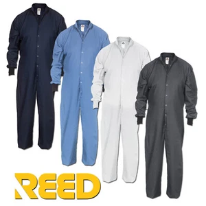 Speedsuit Industrial Coveralls No Pocket Polyblend Work Uniform Clothes Reed - Picture 1 of 11