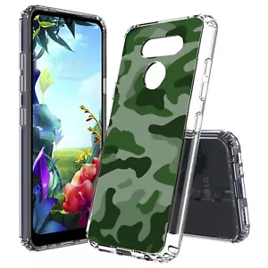 Green Camo Slim Shockproof Hybrid Hard Cover Soft Bumper Case for LG Models - Picture 1 of 5