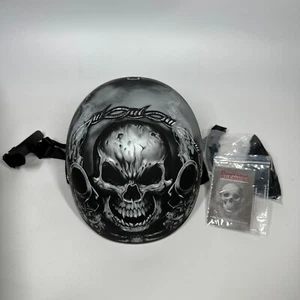 Daytona Half Skull Cap Motorcycle Helmet, DOT, Guns, Extra Large XL (D6-G-XL) - Picture 1 of 8