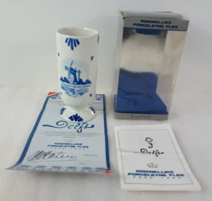 Royal Delft Koninklijke Porceleyne Fles Blue Mini Bud Vase with Box 4.5" high - Picture 1 of 9