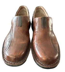 Mocasines de vestir Clarks para hombre marrón coñac pátina envejecida cuero sin cordones 9,5 M - Imagen 1 de 9