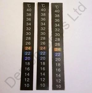 3 x 10-40C Celsius LCD Thermometer Klebestreifen Aufkleber Hausbrauen Wein Bier - Bild 1 von 2