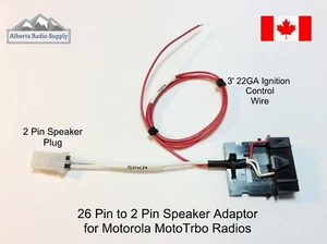 Motorola MotoTrbo 2 Pin Speaker Adaptor XPR4350 XPR4550 DM3600 DM4600 XPR5550 - Picture 1 of 2