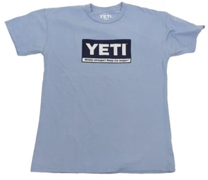 Yeti T-Shirt Mens Large Crew Neck Billboard Logo Tee Blue Short Sleeve - Picture 1 of 9