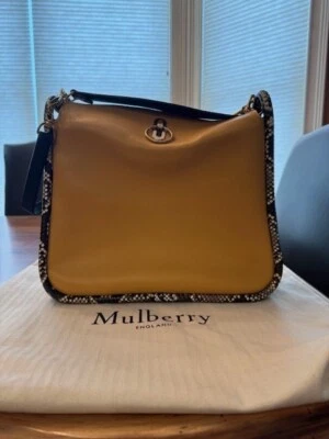 Mulberry England Rare Golden Yellow Leather Bag, Top Handle, Two Shoulder Straps - Image 1 of 4