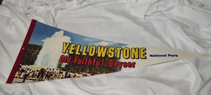 Vintage Yellowstone National Park Old Faithful Geyser Souvenir Pennant Banner - Picture 1 of 2