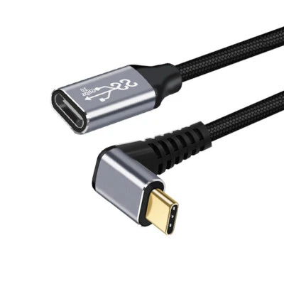 Cablecy 90 Degree Angled USB-C USB 3.1 Type C Male to Female Extension Cable - Image 1 of 4