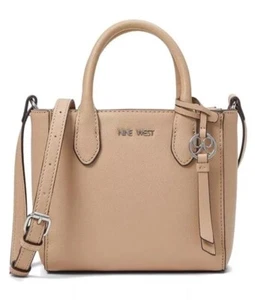 Nine West Maysenn Mini Satchel Crossbody Hand Bag Purse Barely Nude Beige Tan - Picture 1 of 12