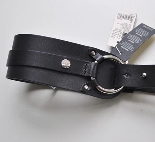 ESPRIT breiter Luxus Leder-Gürtel mit schönen Details Gr. S  Schwarz und Grau - Bild 1 von 1