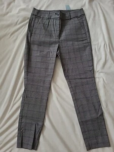 NWT Loft Black Houndstooth Skinny Leg High Waist Ankle Trouser Pants 6 Petite - Picture 1 of 8