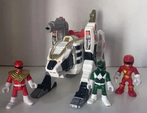 Fisher Price Power Rangers Imaginext White Tigerzord & 2 Red 1 Green Ranger - Picture 1 of 11