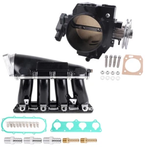 70mm Throttle Body + Black Ultra Series Street K20 K24 Intake Manifold For Honda - Picture 1 of 12
