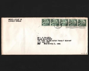 OPC 1963 Lincoln Ks Atchison Topeka & Santa Fe Rwy Co. Perfin SFE S121 47189 - Picture 1 of 2