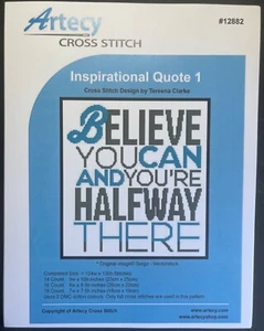 Artecy - “Inspirational Quote 1 #12882” cross-stitch pattern- Free Shipping - Picture 1 of 3