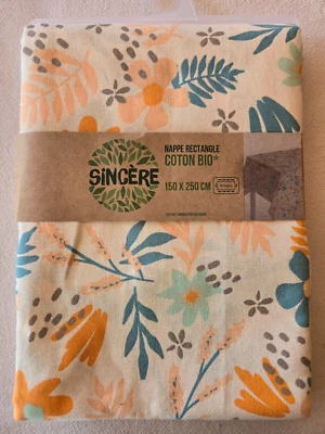 Nappe rectangulaire 150x250 cm Floral neuve Sincère coton Bio - Photo 1/3