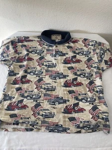 Bit Brindle Herren Gr. XL Oldtimer USA amerikanische Flagge Poloshirt Vintage - Bild 1 von 9
