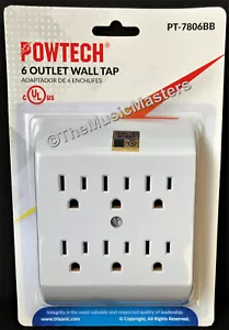 6 Outlet AC Wall Plug Power Splitter Tap 6-Way Electrical Socket Adapter Cover - Picture 1 of 12