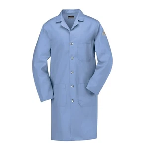 Bulwark Men's FR Flame Resistant Button Front Lab Coat Light Blue Medium - Picture 1 of 2