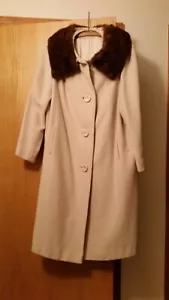 Vintage Cashmere Coat with Fur Trim - Picture 1 of 5