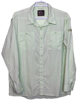 Camisa Drake Para Hombres Abotonada Manga Larga XL Verde Claro Escudo Sol Ventilado Pesca Foto 1 de 4