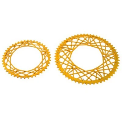 KCNC Cobweb Serie CNC 7075 Alloy Chainring Set 58-44T,BCD 130mm, Gold - Image 1 of 4