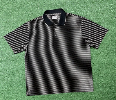 Champions Tour Men's Black White Striped Golf Polo Shirt Size XL - Image 1 of 4